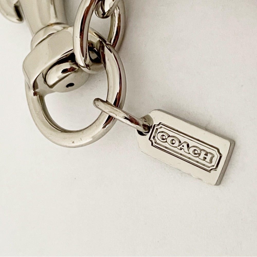 Coach Pink Flower Crystal Keychain Card Holder Charm - Picture 6 of 6